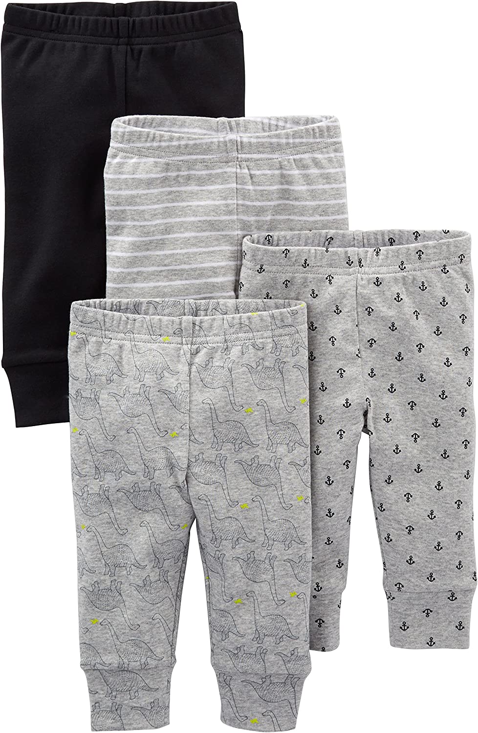 230816074440832_1 Simple Joys by Carter's Baby Boys' Cotton Pants, Pack of 4 - Image 1